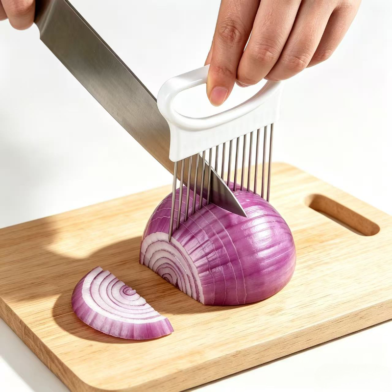 Onion Holder Slicer - Effortlessly Slice Onions with This 1pc