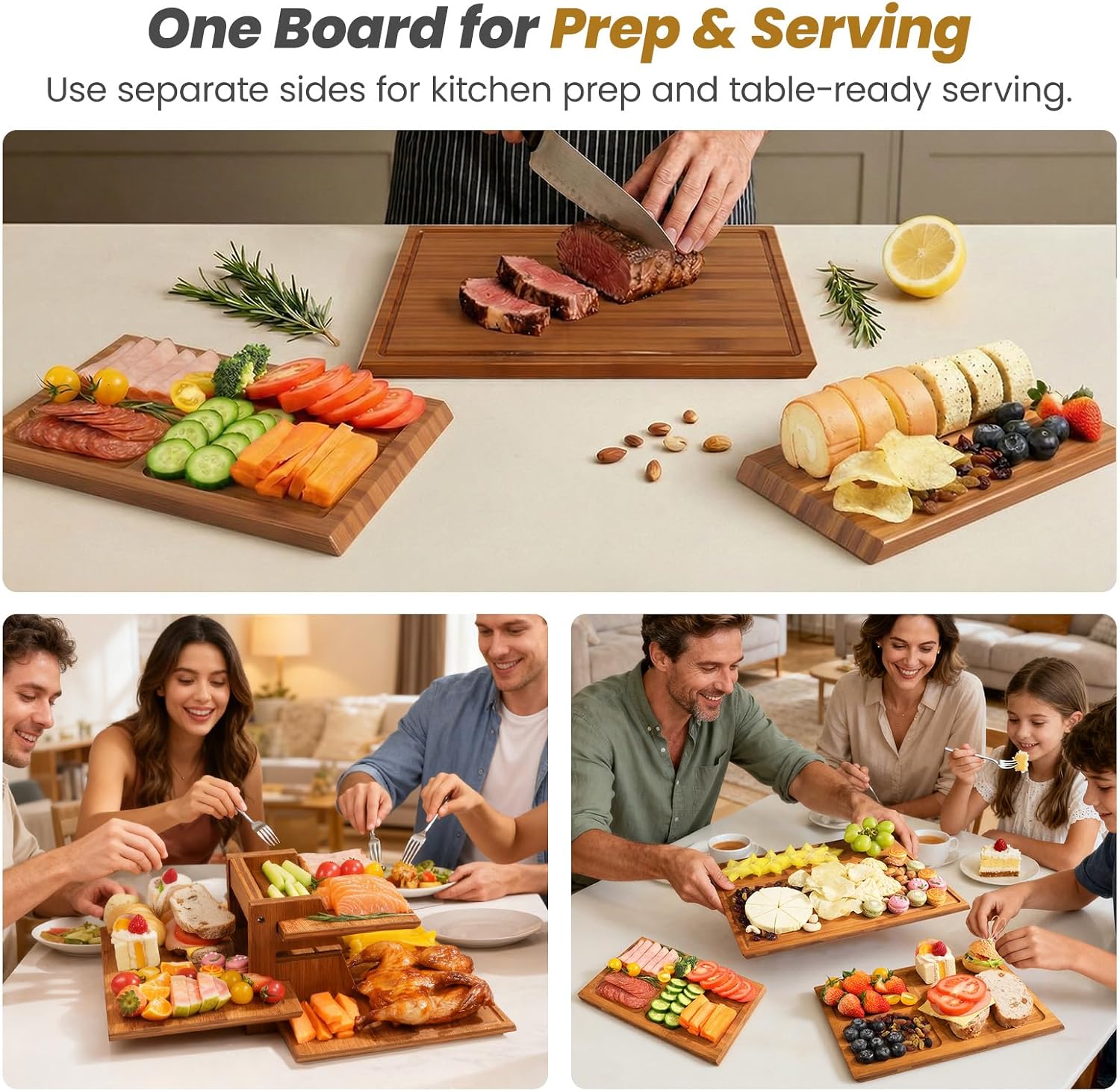 Bamboo Cutting Board Set With  - огляд і ціна Meal Prep Juice