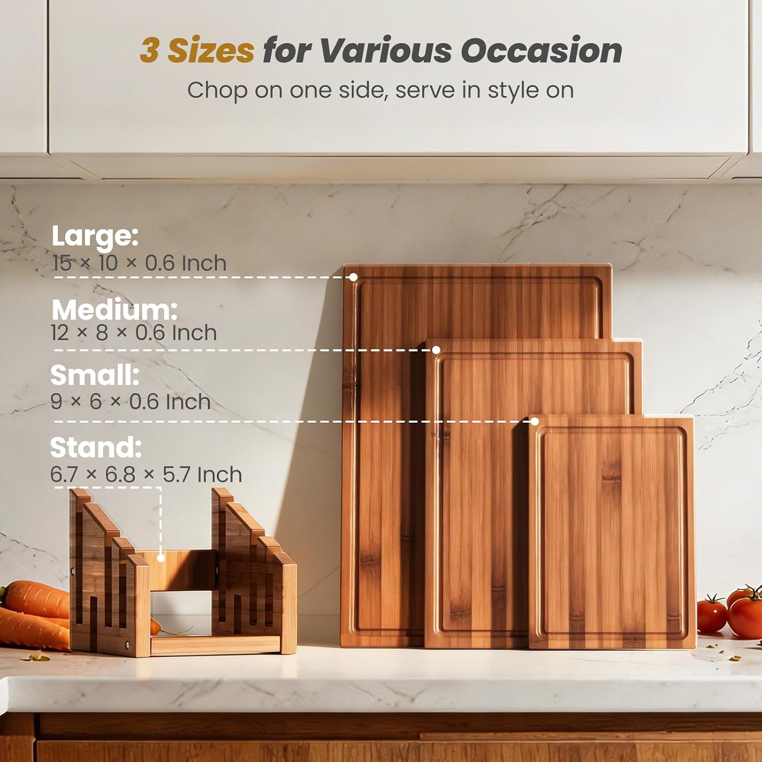 Bamboo Cutting Board Set With  - огляд і ціна Meal Prep Juice