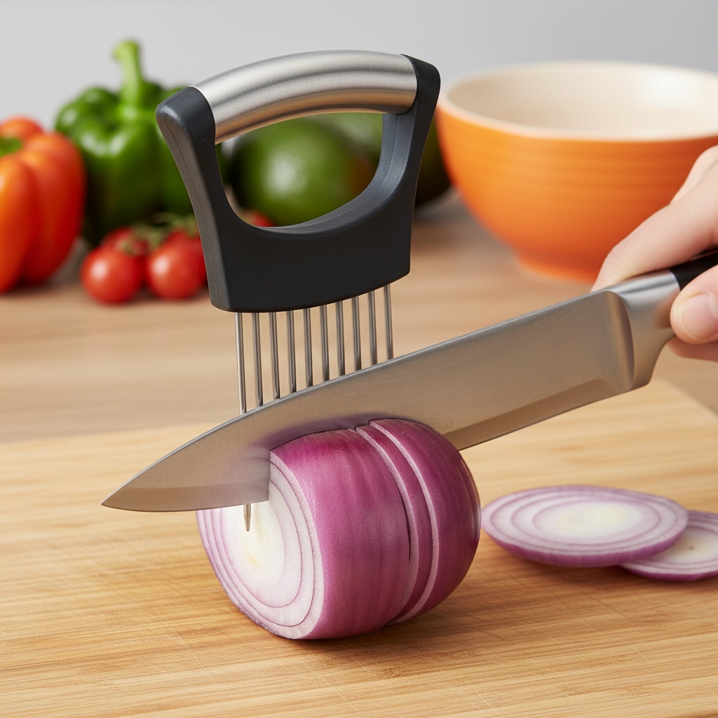 1pc Stainless Steel Onion Slic - огляд і ціна Onion Holder Slicer