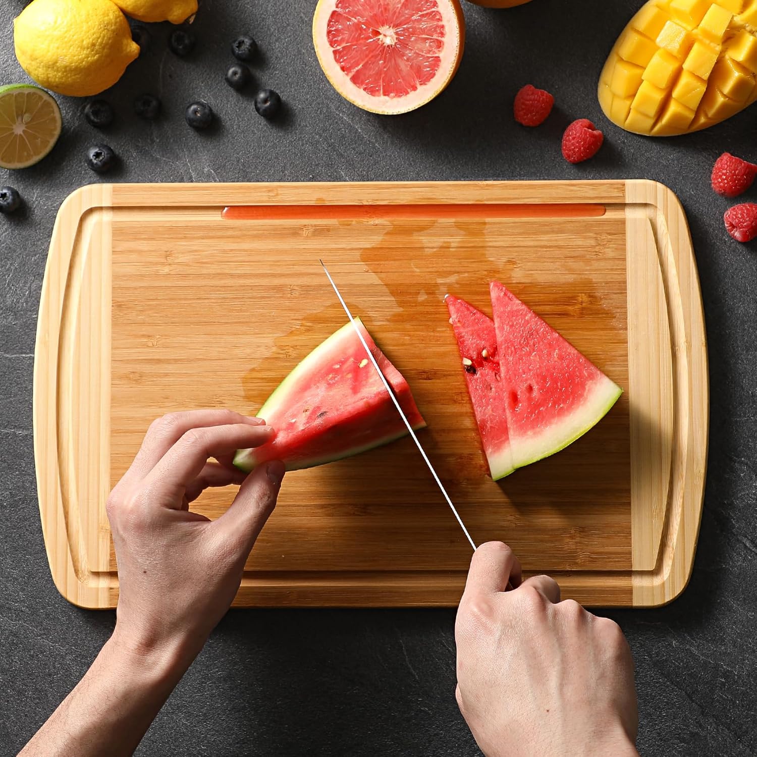 Large Bamboo Cutting Board for - огляд і ціна Meal Prep Juice
